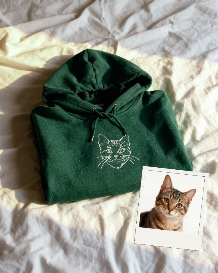 Haftowany One-Line Bluza z Kapturem