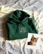 Haftowany One-Line Bluza z Kapturem