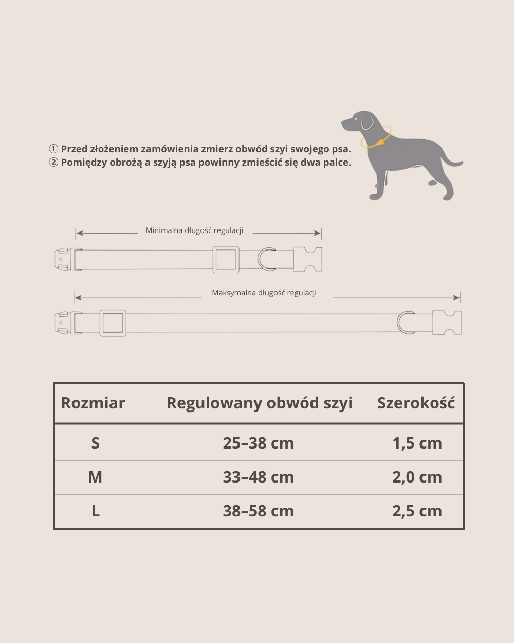 Obroża z imieniem i numerem telefonu