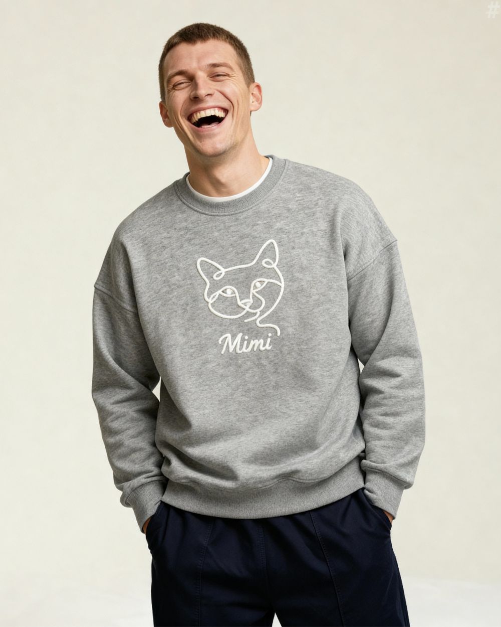 Haftowany One-Line Bluza